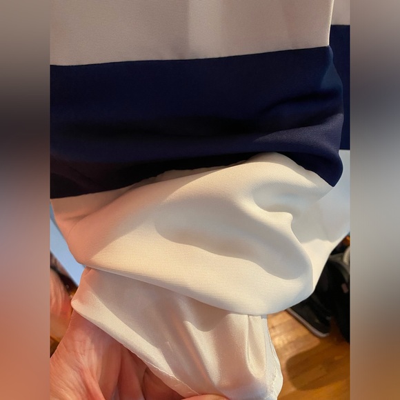 NWT Kate Spade Colorblock Bow Silk Dress Multi Color Cream Navy Size 4 - Picture 5 of 6